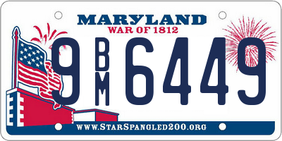 MD license plate 9BM6449