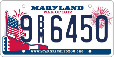 MD license plate 9BM6450