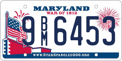 MD license plate 9BM6453