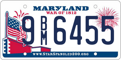 MD license plate 9BM6455