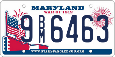 MD license plate 9BM6463