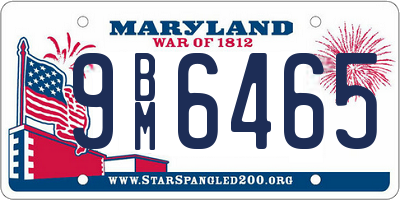 MD license plate 9BM6465