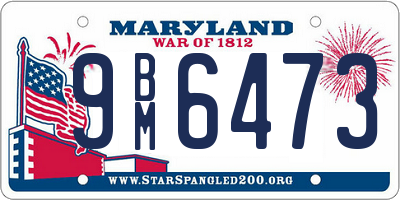 MD license plate 9BM6473