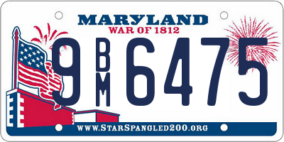 MD license plate 9BM6475