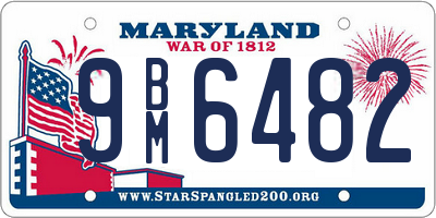 MD license plate 9BM6482