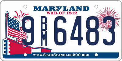 MD license plate 9BM6483