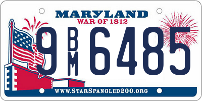 MD license plate 9BM6485