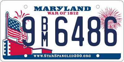 MD license plate 9BM6486