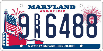 MD license plate 9BM6488