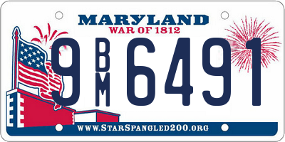 MD license plate 9BM6491