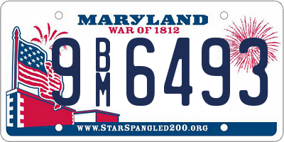 MD license plate 9BM6493