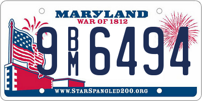 MD license plate 9BM6494