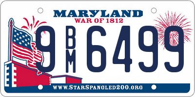 MD license plate 9BM6499