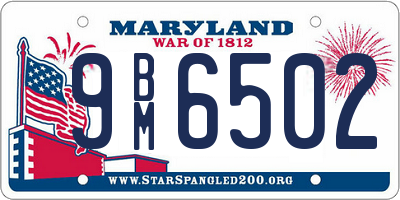 MD license plate 9BM6502