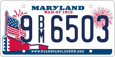 MD license plate 9BM6503