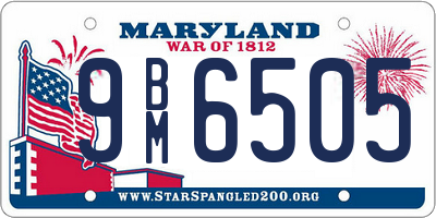 MD license plate 9BM6505