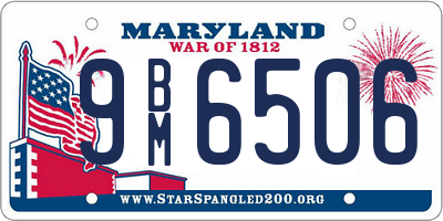 MD license plate 9BM6506