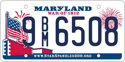 MD license plate 9BM6508