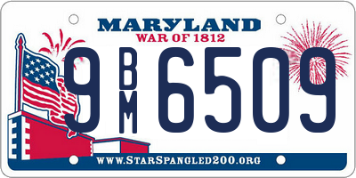 MD license plate 9BM6509