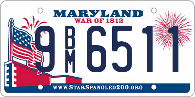 MD license plate 9BM6511