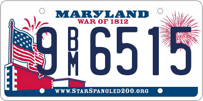 MD license plate 9BM6515