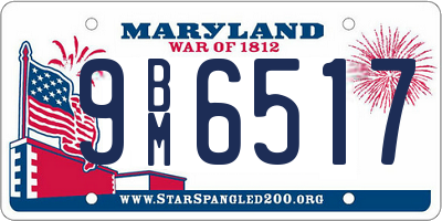 MD license plate 9BM6517