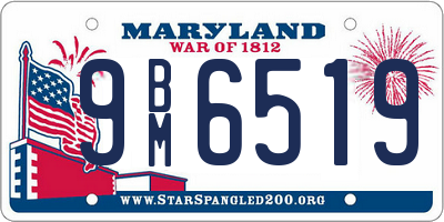 MD license plate 9BM6519