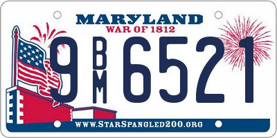 MD license plate 9BM6521