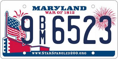 MD license plate 9BM6523