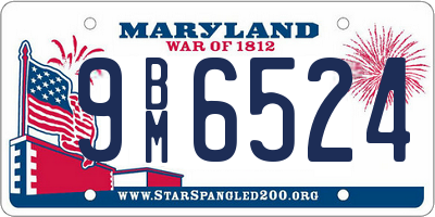 MD license plate 9BM6524