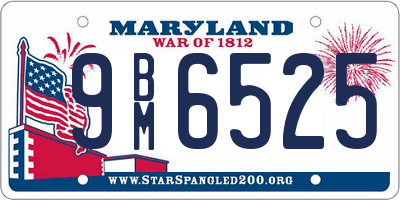 MD license plate 9BM6525