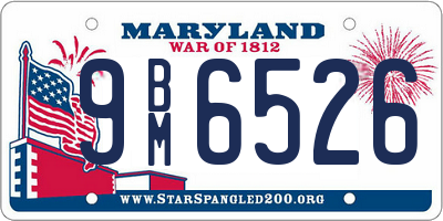 MD license plate 9BM6526