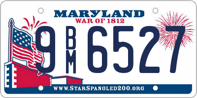 MD license plate 9BM6527