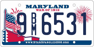 MD license plate 9BM6531