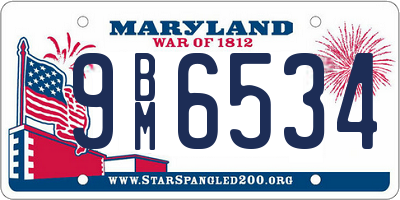 MD license plate 9BM6534