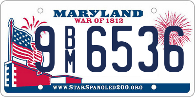 MD license plate 9BM6536