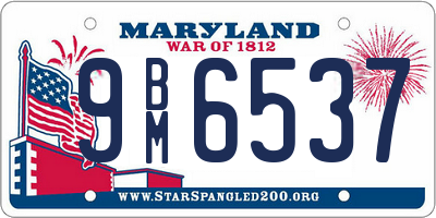 MD license plate 9BM6537