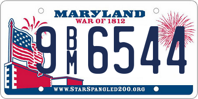 MD license plate 9BM6544