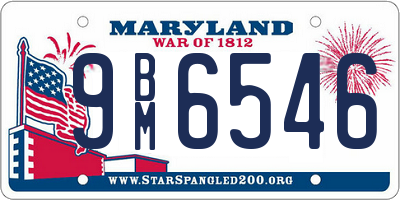 MD license plate 9BM6546