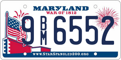 MD license plate 9BM6552