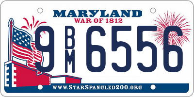 MD license plate 9BM6556
