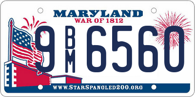 MD license plate 9BM6560