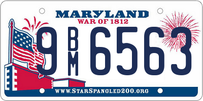 MD license plate 9BM6563