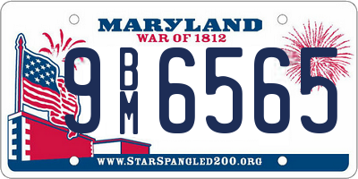 MD license plate 9BM6565