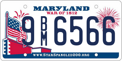 MD license plate 9BM6566