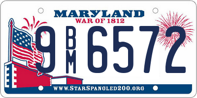 MD license plate 9BM6572