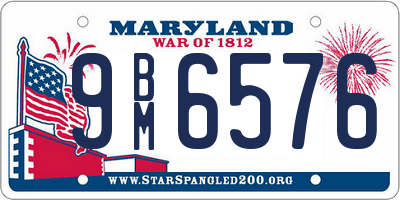 MD license plate 9BM6576