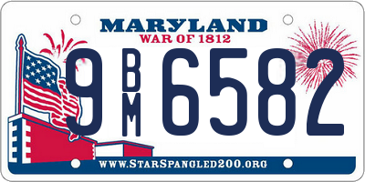 MD license plate 9BM6582