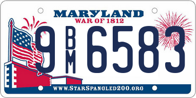 MD license plate 9BM6583