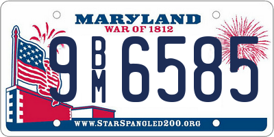 MD license plate 9BM6585